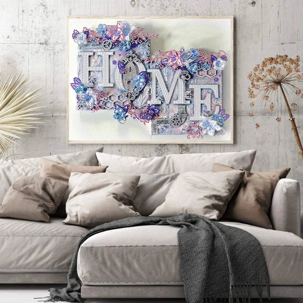 HOME 5D DIY Diamond Painting Rhinestone Embroidery Special-shaped Partial Drill Wall Decoration Painting Diamond Zpaxo
