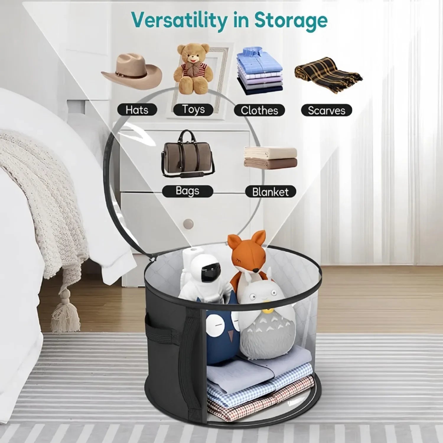 Extra-Large Foldable Hat Storage Box - Durable Non-Woven Fabric, Stain-Resistant with Clear Viewing Window, Perfect for Cowboy Zpaxo