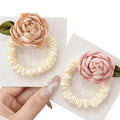 Flower Hair Scrunchies for Women – No-Slip Ponytail Holders