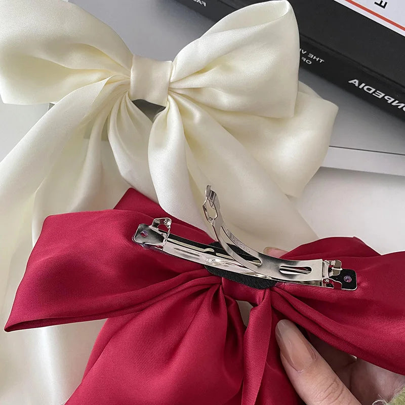 Satin Bow Hair Clip – Elegant Retro Barrette for Women Bow Hair Barrette Zpaxo