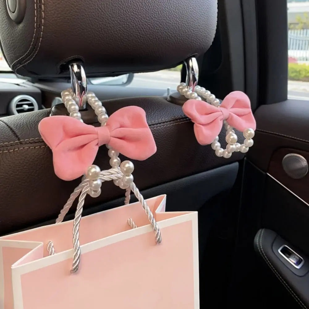 Bowknot Bow Car Hook Durable Elegant Adorable Bow Knot Car Hook Alloy Light Luxury Cute Car Seat Back Hook Zpaxo