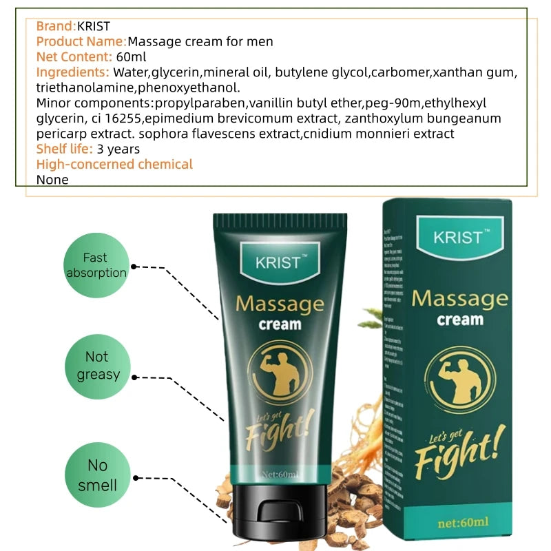 Men's Massage Cream for Intimate Experience Interactive Relaxation Fast Absorption Non-Greasy Promotes Bonding And Comfort Zpaxo