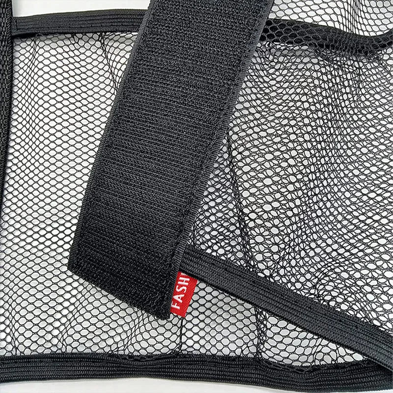 Car Back Rear Trunk Storage Mesh Fixed Straps Interior Organizer