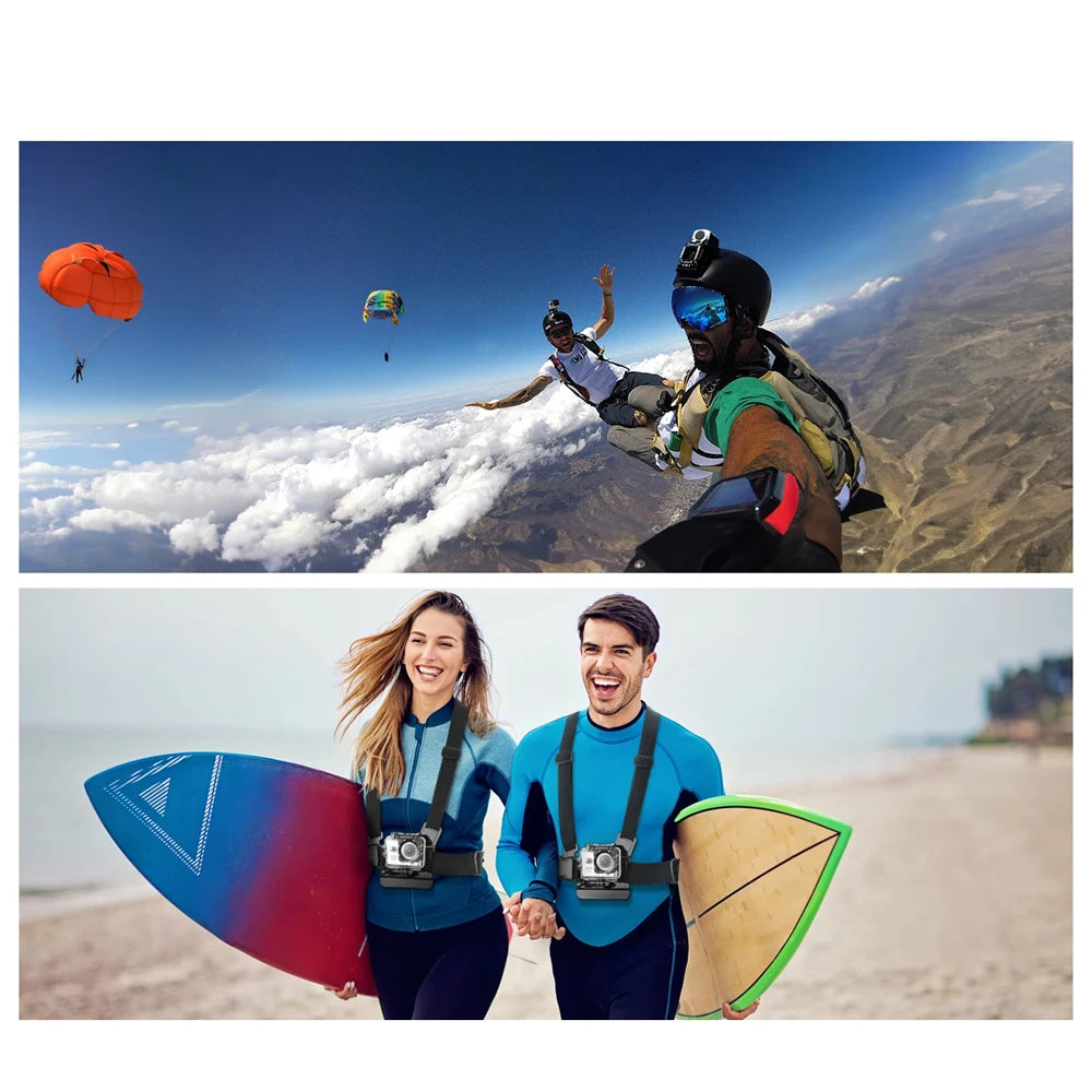 6 In 1 Action Camera Accessories Set Head Strap Chest Strap Mount Phone Holder For GoPro/Insta360 Sjcam Osmo Akaso Smartphones Zpaxo