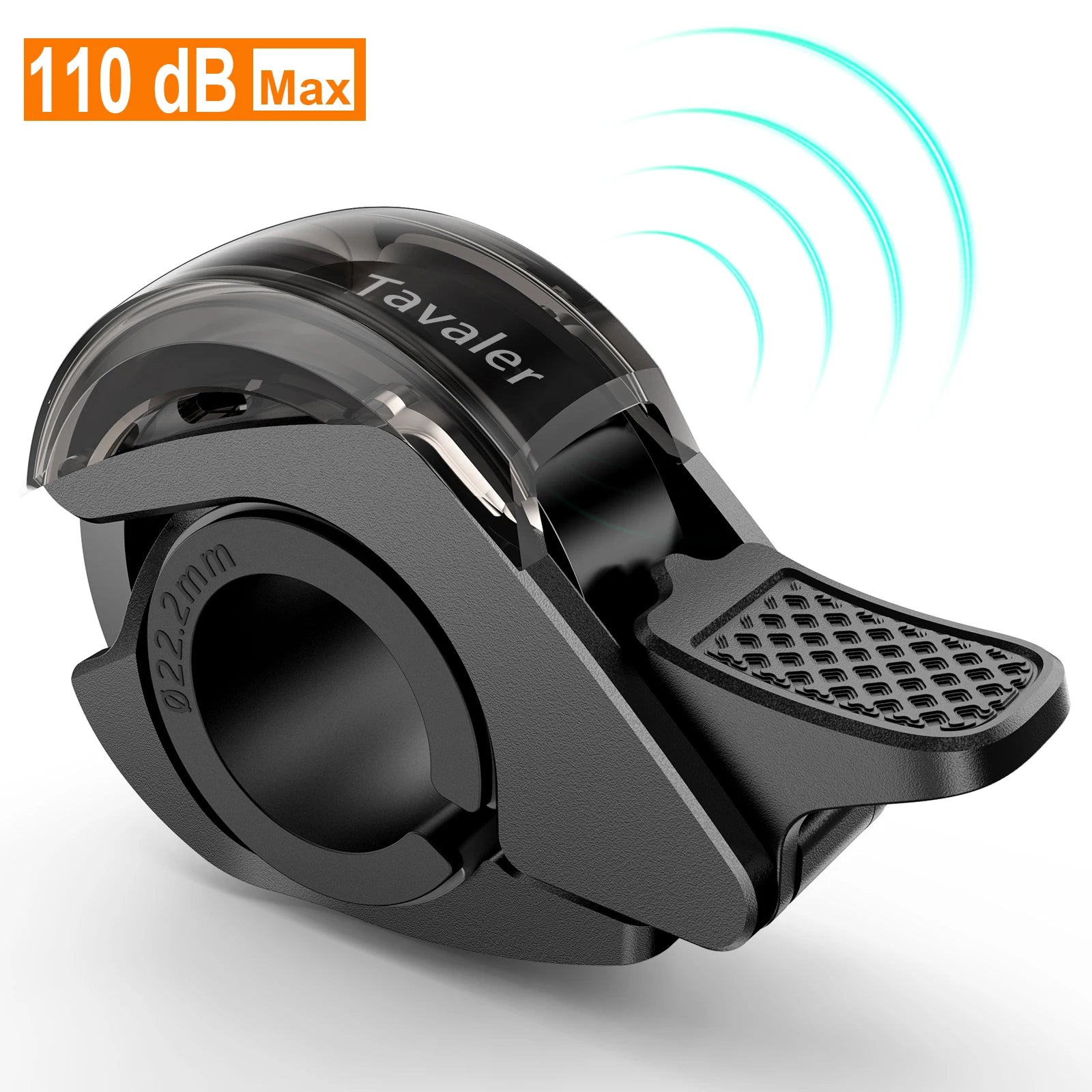 Tavaler New Upgrade Bicycle Bell PC Waterproof Anti-Slip Textured Safety Road Scooter 110dB Max Crisp MTB Outdoor Bike Accessory Zpaxo black Q06