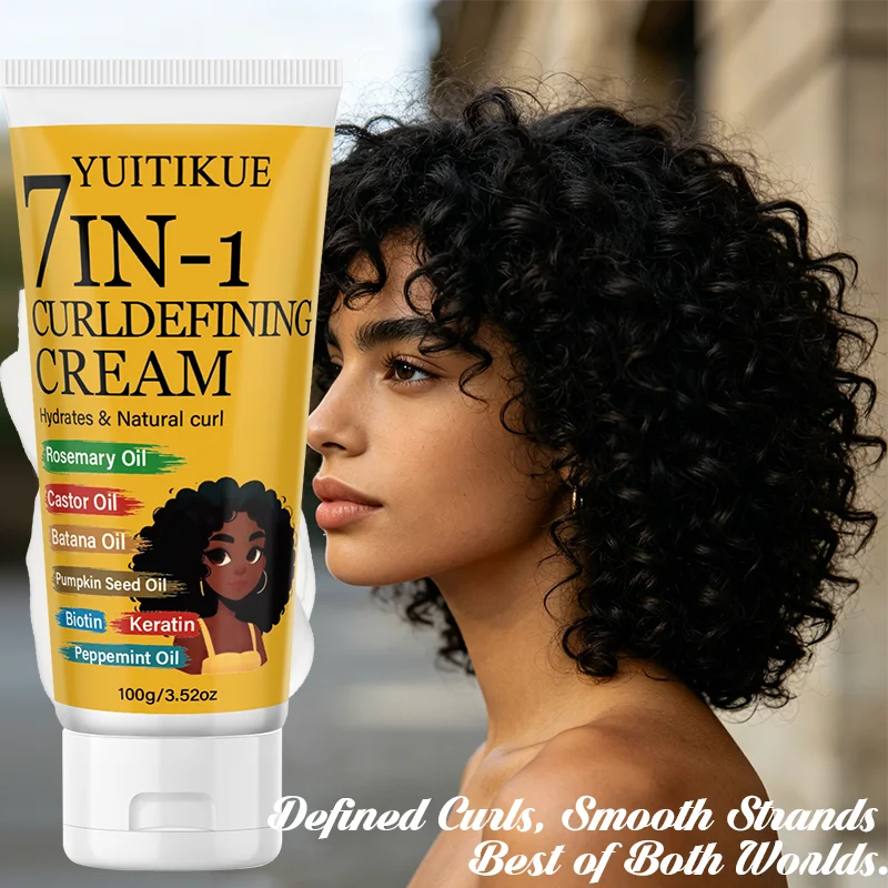 7-in-1 Curl Defining Cream | Batana Oil & Keratin Anti-Frizz Curl Defining Cream Zpaxo