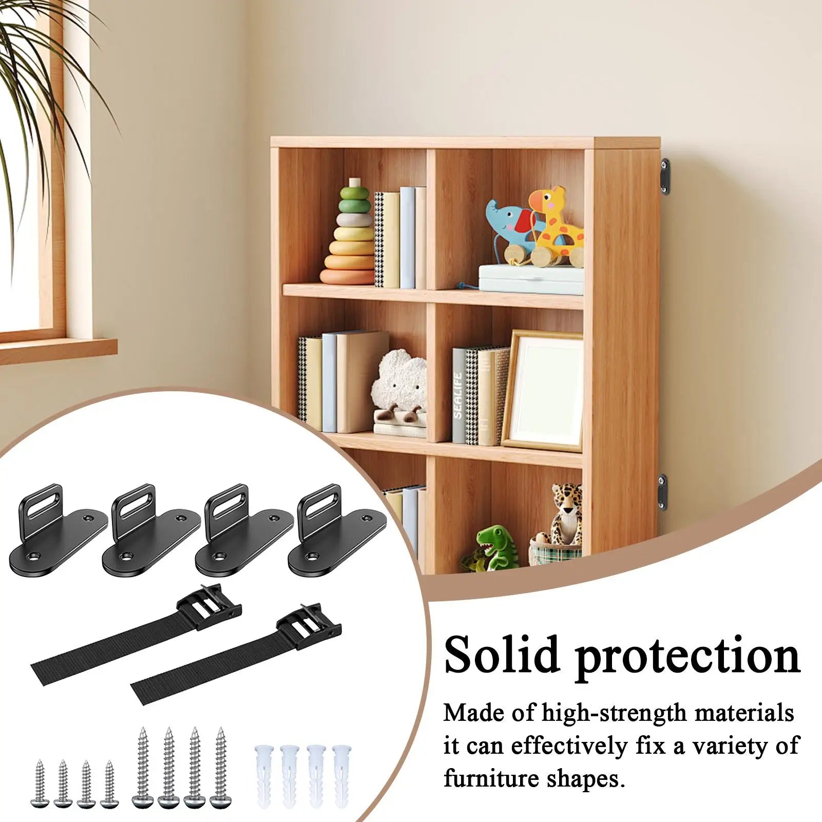 Furniture Tip Over Prevention Adjustable Furniture to Wall Prevent Falling Heavy-Duty Guards Childproof Drawer Locks Zpaxo