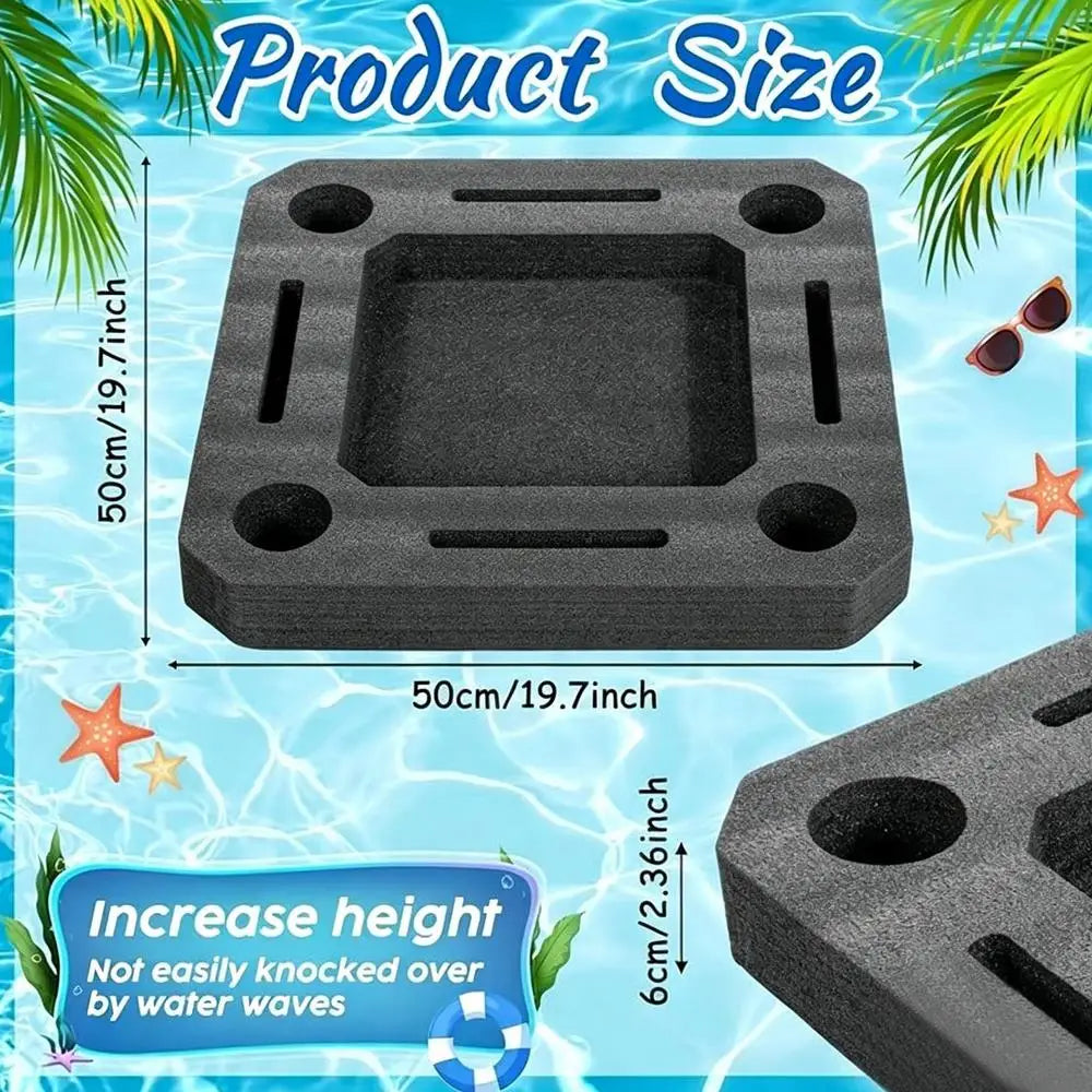 Floating Drink Holder Large Pool Tray Compartments Tub Waterproof