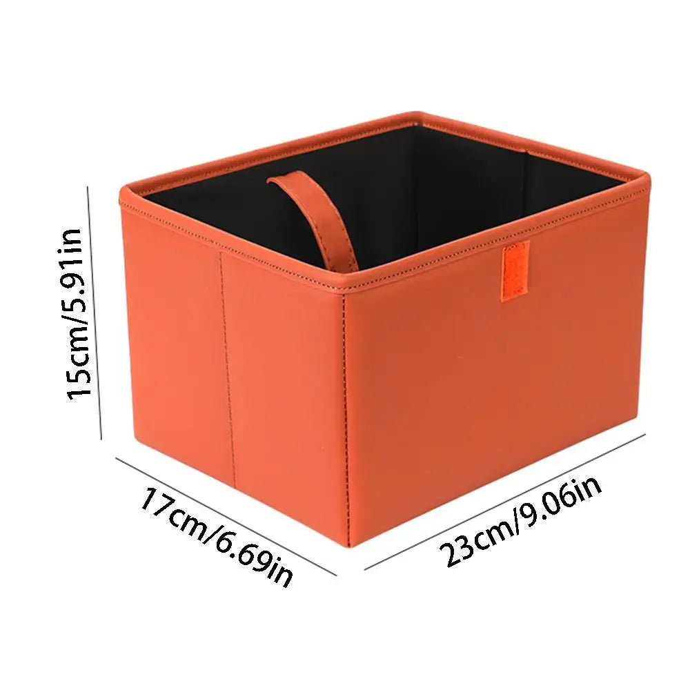 Leather Foldable Car Trash Bin Waterproof Space Saving Backseat Zpaxo