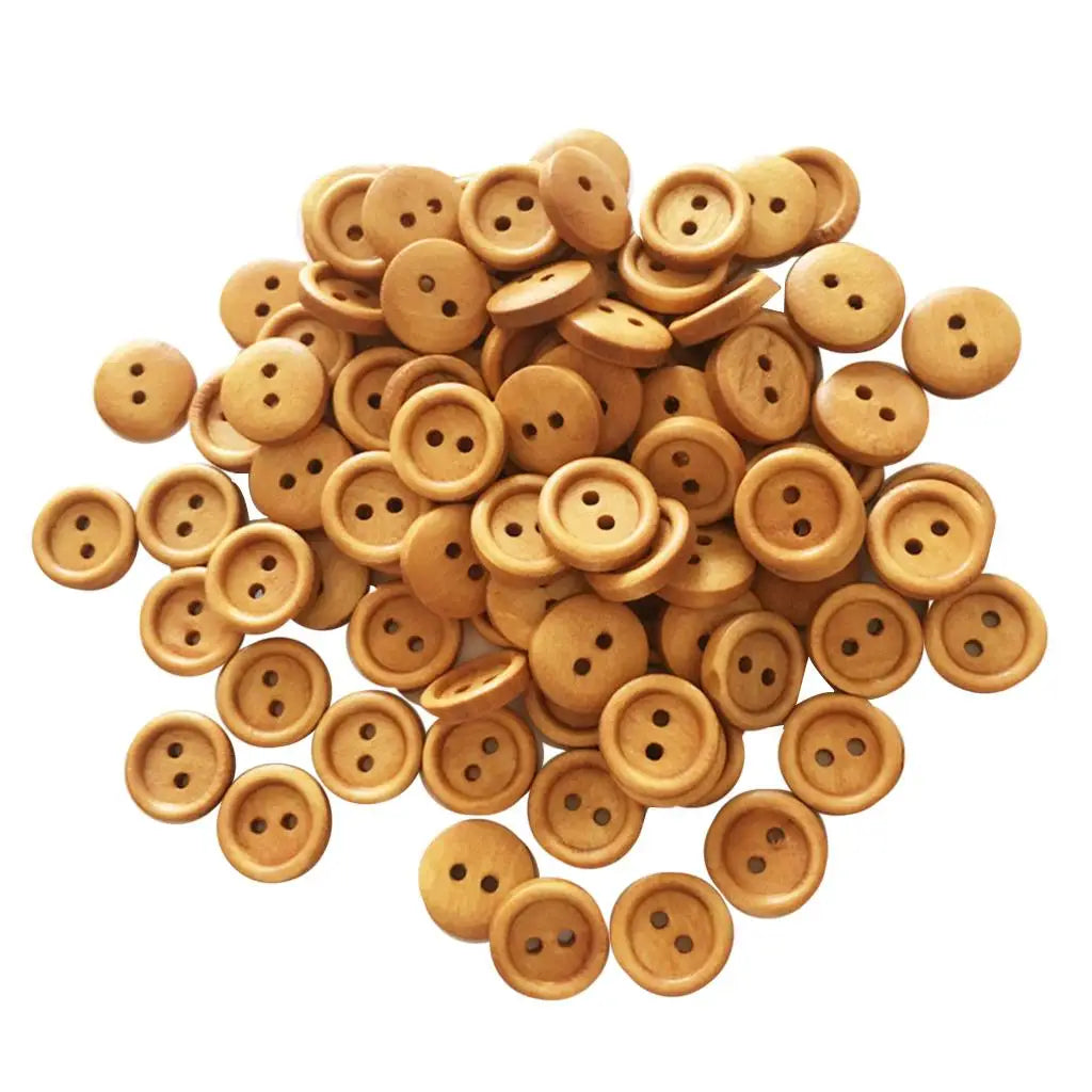 Wood Buttons 13mm 15mm Round Sewing Decorative Buttons for Needlework Clothes and Baby Craft Embellishments DIY Supplies Zpaxo Light Brown 13mm