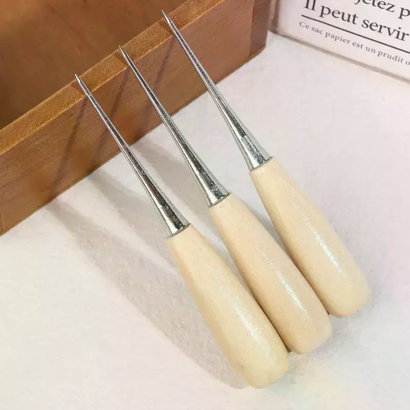 3/6/9Pcs Leather Hand Stitching Awl Tool Leather Craft Handheld Hole Punch Sewing Punching Hole Maker Leather Punching Tools Zpaxo