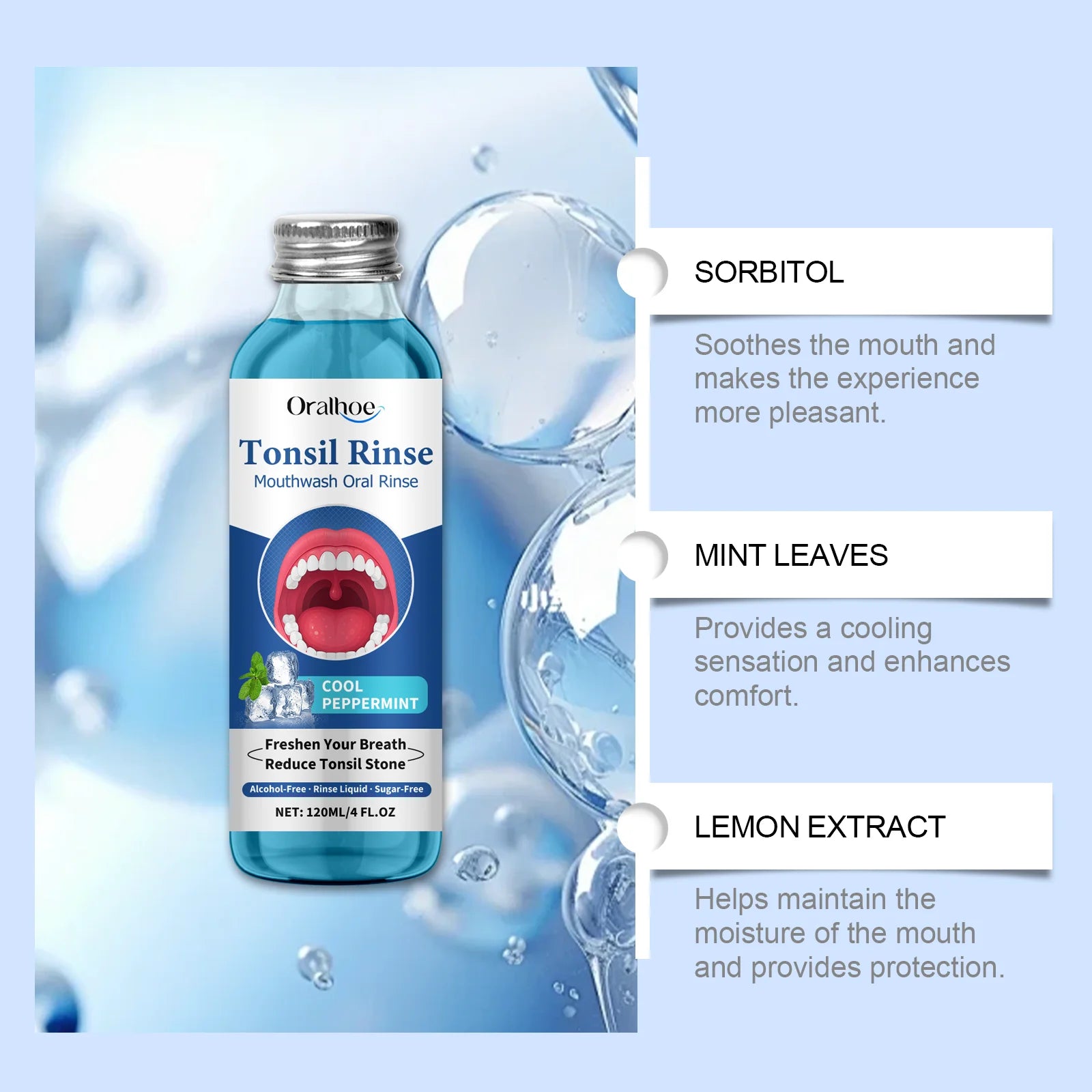 Fresh Breath Mouthwash - Herbal Gum-Care Mouthwash for Oral Care, Eliminating Bad Breath, Freshening the Mouth Zpaxo