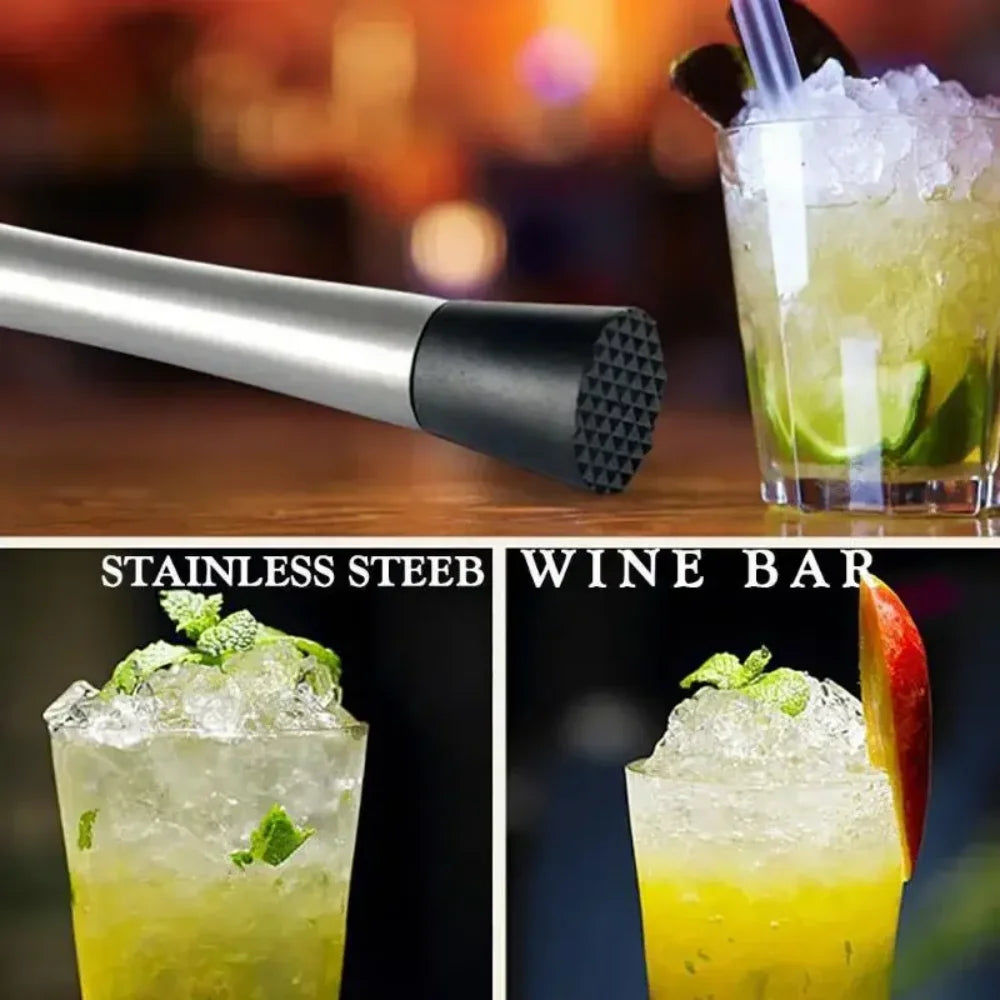 21 Stainless Steel Cocktail Muddler Bartender Tool Lemon Smasher Ice Zpaxo