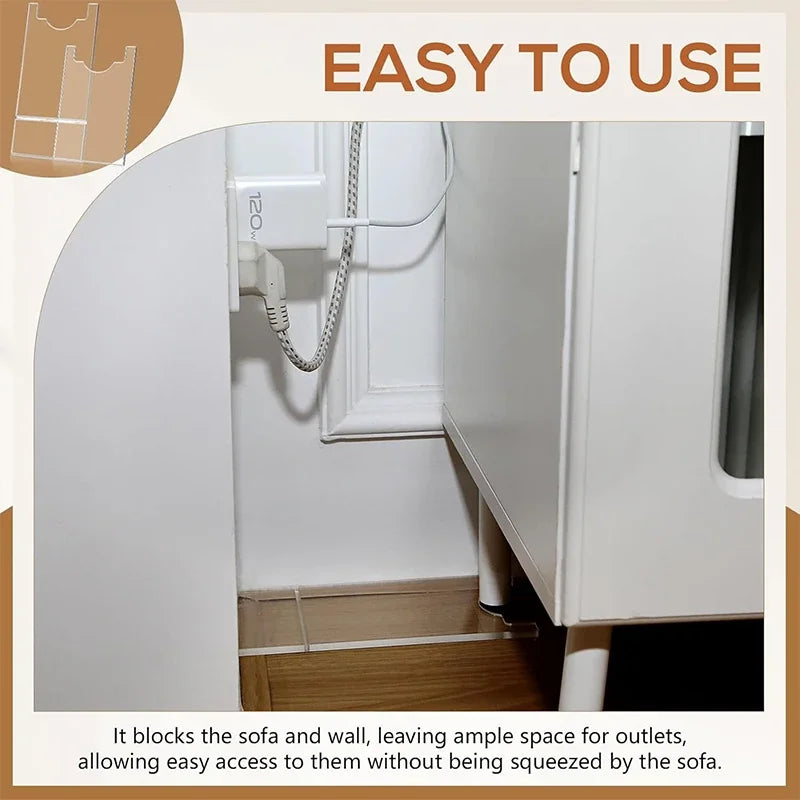 1/2PCS Clear Couch & Bed Stopper Universal Adjustable Wall Spacer For Furniture Prevents Sliding & Protects Walls Fire Safe Zpaxo