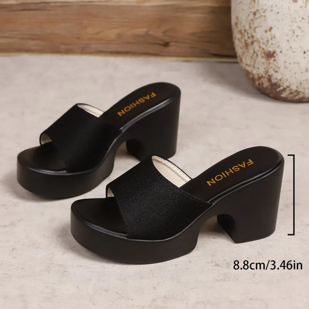 Thick Bottom All-match Fashion Sandals Slippers Women's Night Club