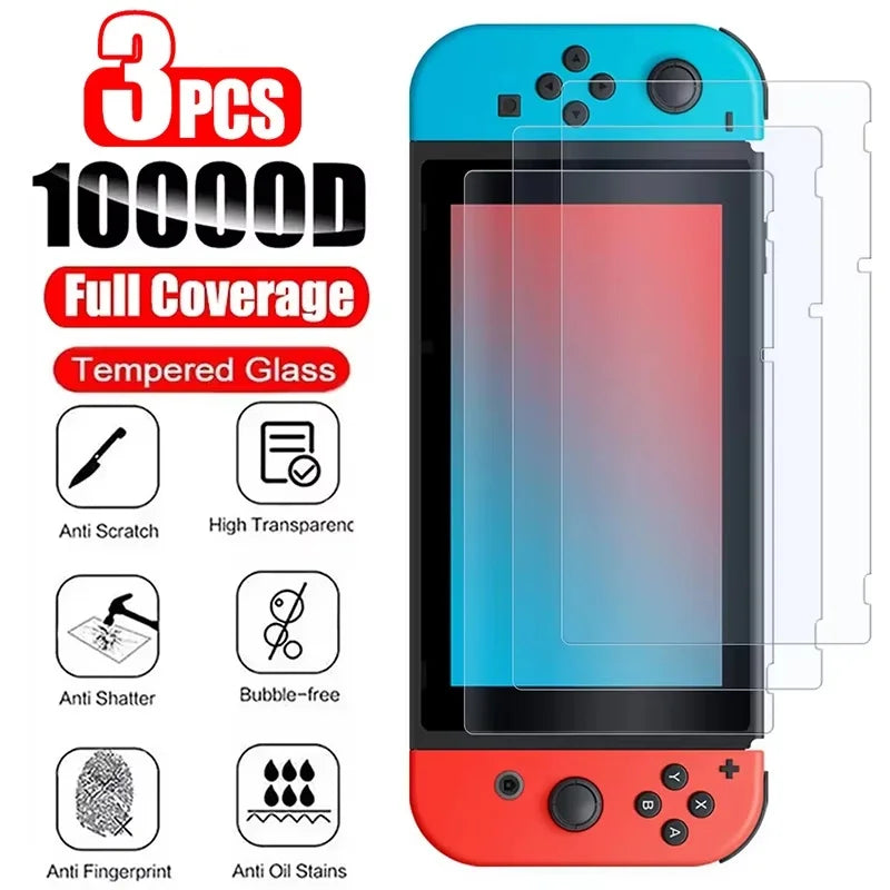 3PCS Tempered Glass Screen Protector For Nintendo Switch NS /OLED Screen Protector Film For Switch Lite Game Console Accessories Zpaxo