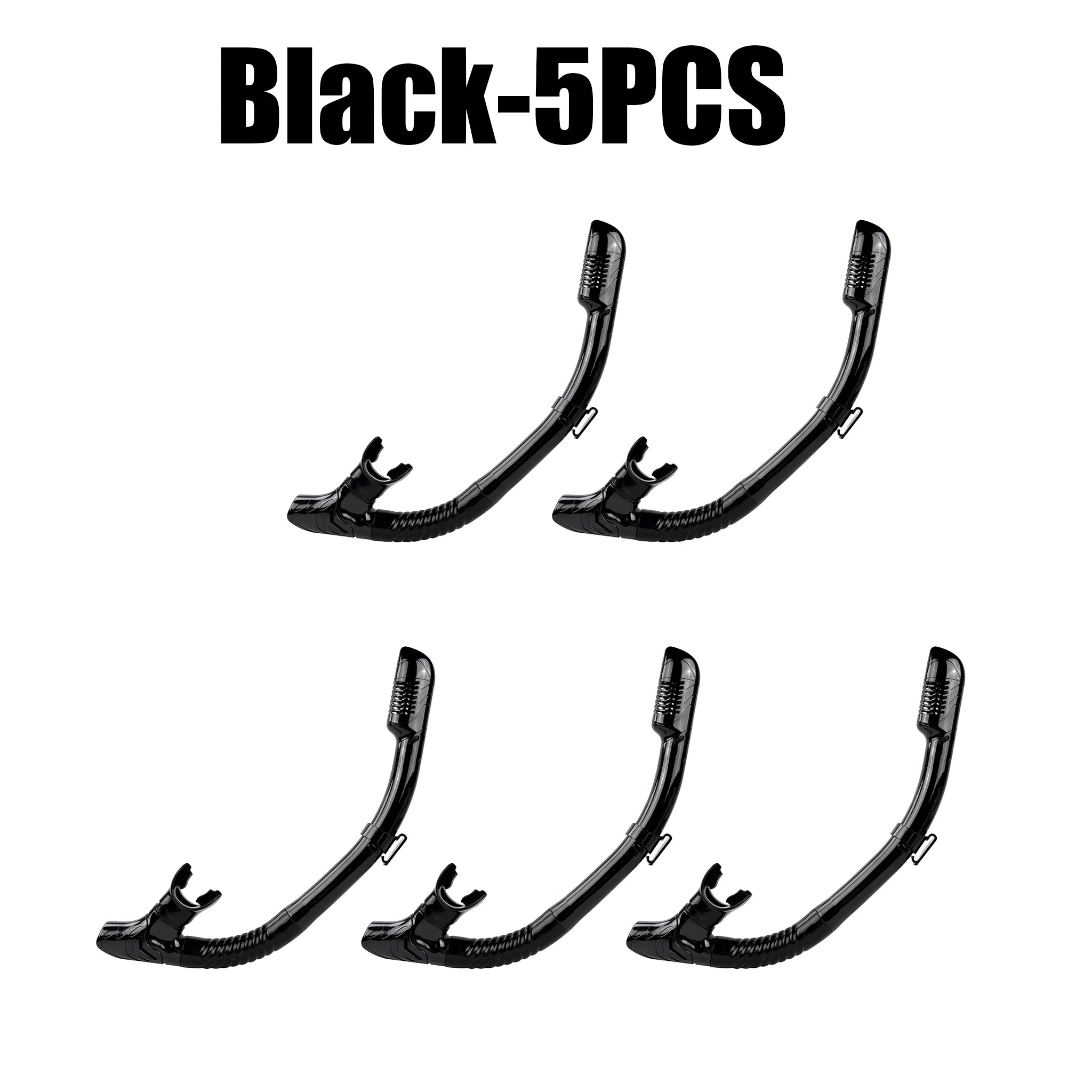 Adult Dry Snorkel Scuba Diving Underwater Swimming Full Multiple Zpaxo Black 5PCS