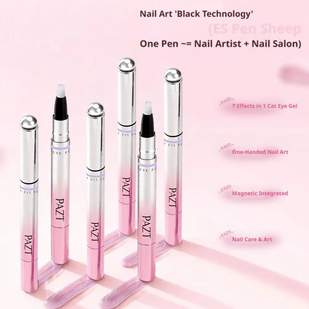 7-in-1 Cat Eye Magnetic Gel Nail Polish Pen | Built-In Magnet Gel Nail Polish Pen Zpaxo