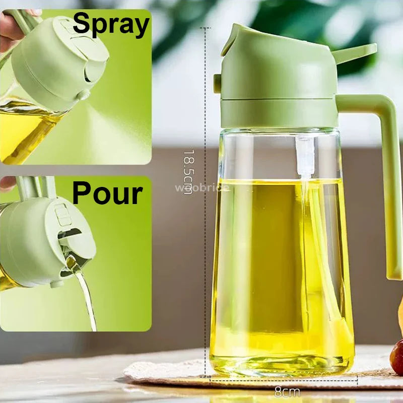 2 in 1 Pour Spray Sprayer Kitchen Fryer Air Spray Oil Dispenser Bottle for Olive Oil Cooking Frying BBQ Camping Large Capacity Zpaxo