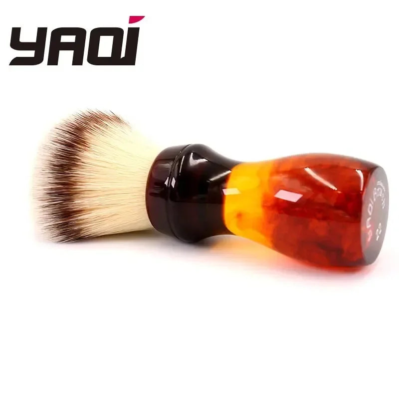 YAQI 22mm Cola Color Synthetic Shaving Brush – Men's Wet Shave Synthetic Shaving Brush Zpaxo R1809
