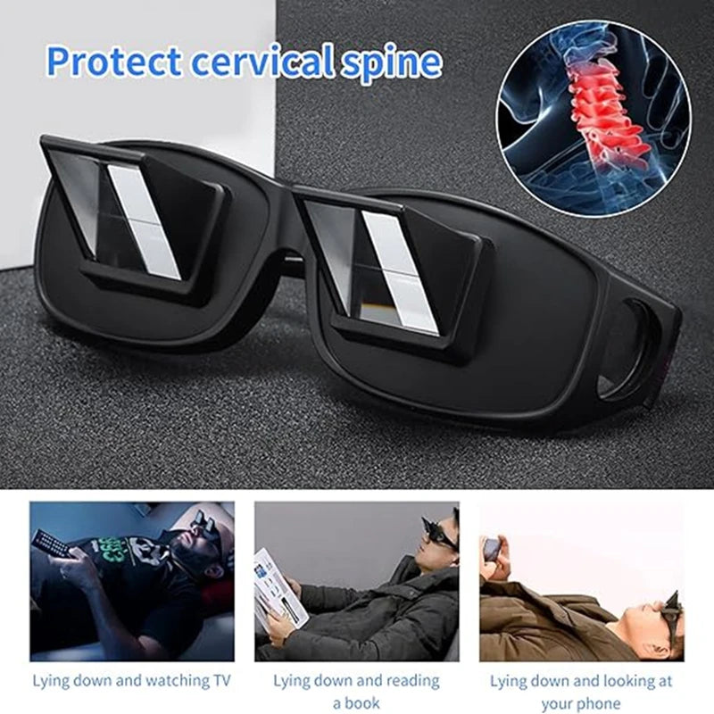 Lazy Eyeglasses Reading Glasses Prismatic Horizontal Lying Down Bed Zpaxo