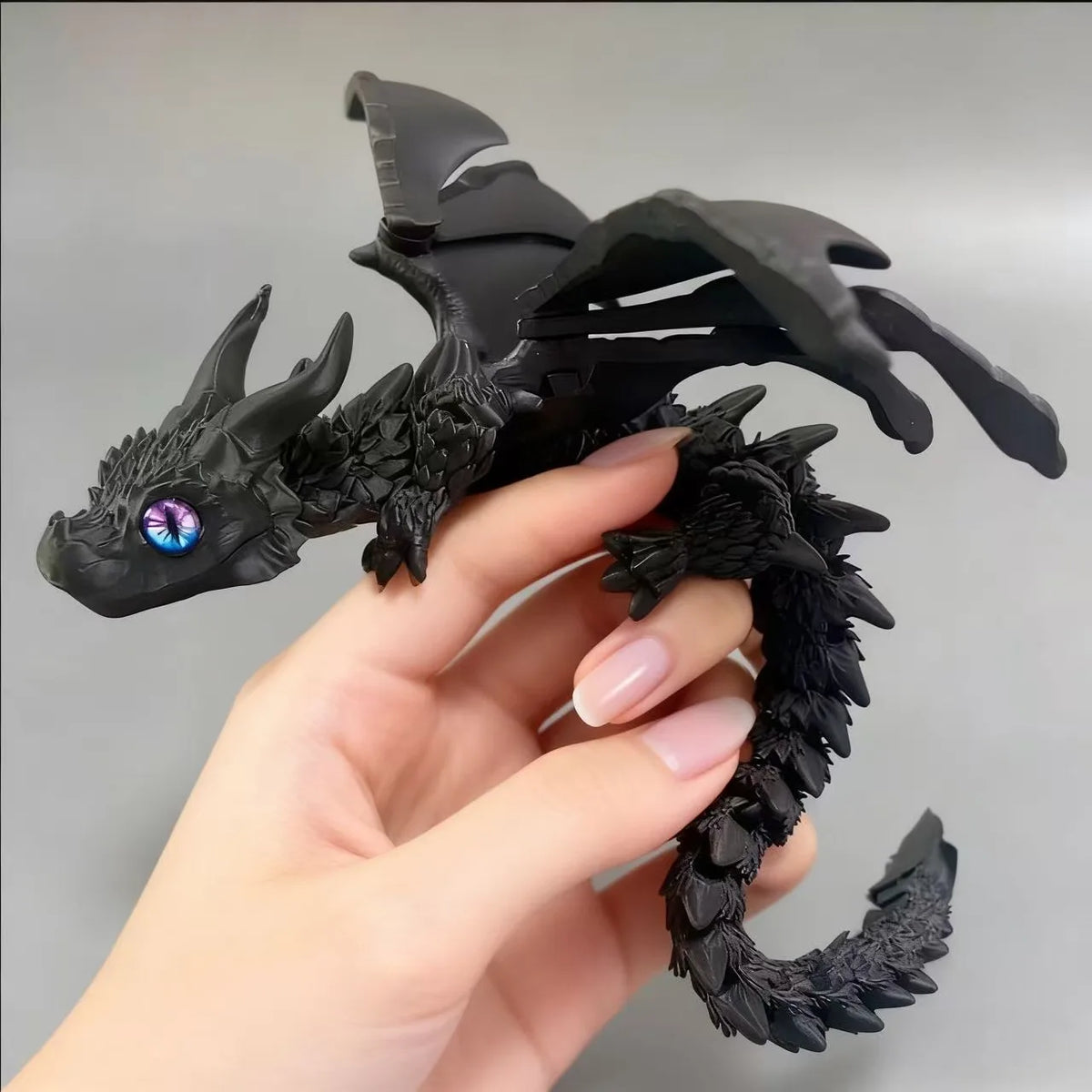 9- 3D Printing Fly Dinosaur Action Figure Mini Toys Home Desktop Zpaxo black 22cm8.6in