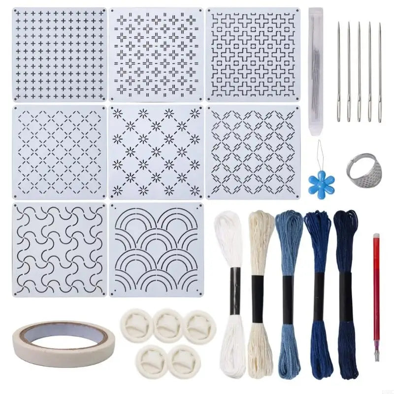 Beginner Friendly Embroidery Includes PET Stencil Fabric Thread Zpaxo A CN