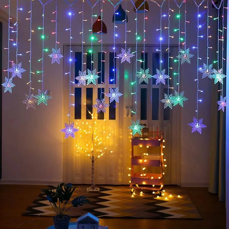 Solar LED Ice Bar Lights 10m 400led Christmas Colorful Curtain Lamp String Solar Starry Decorative Light Zpaxo