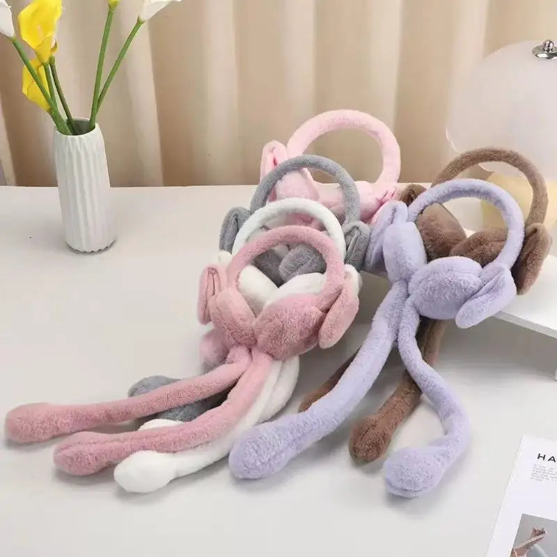 Soft Plush Rabbit Ears Ear Muffs Warm Fashionable Home Protections Zpaxo