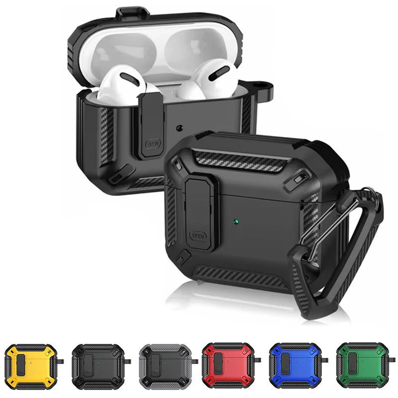 TPU Protective Cover Airpods 1 2 3 Earphones Case Keychain Carabiner