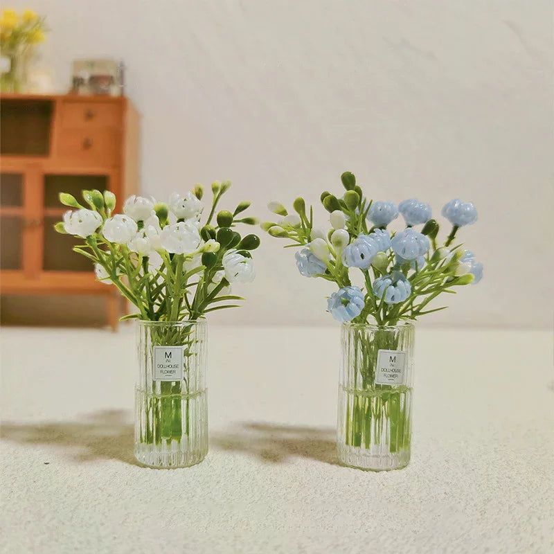 1 12 Miniature Dollhouse Potted Plant Flower Bouquet Greenery Bonsai Zpaxo
