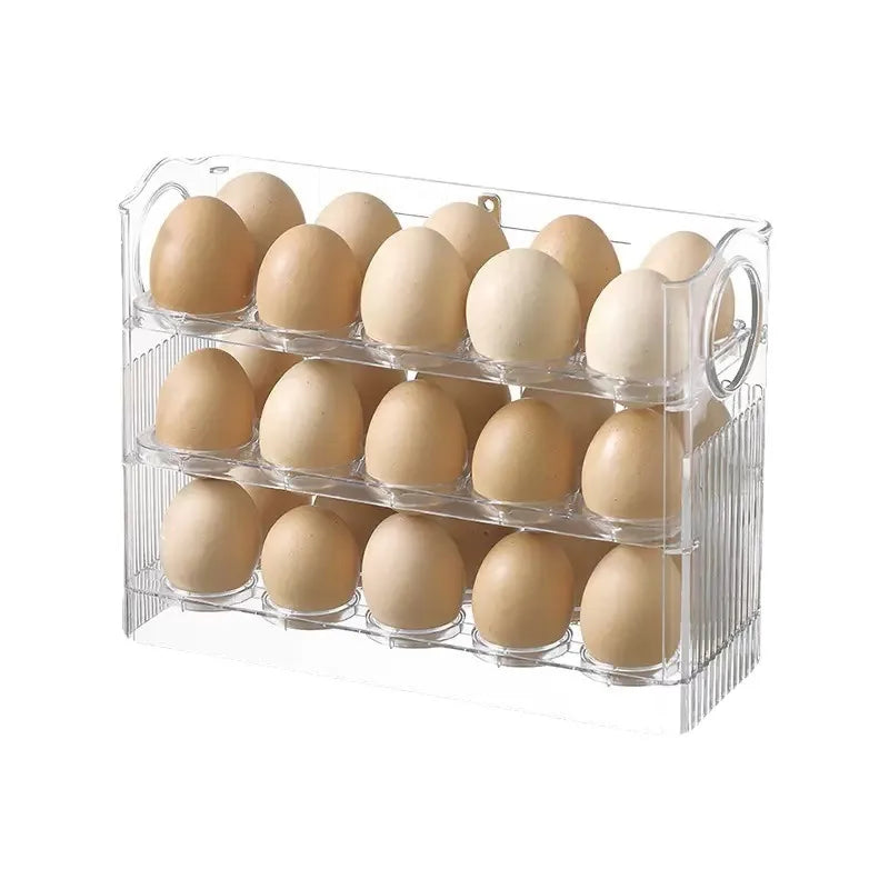 Auto-Flip Fridge Egg Tray – Side Door Egg Storage Box Egg Storage Organizer Zpaxo
