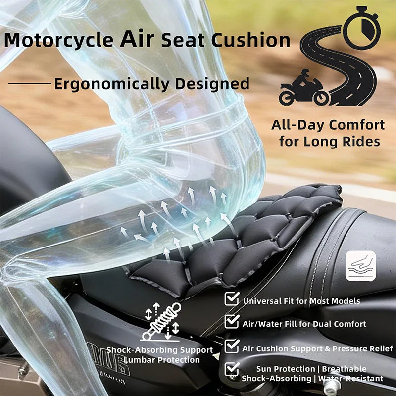 Motorcycle Air Gel Seat Cushion – 3D Honeycomb Anti-Slip Pad