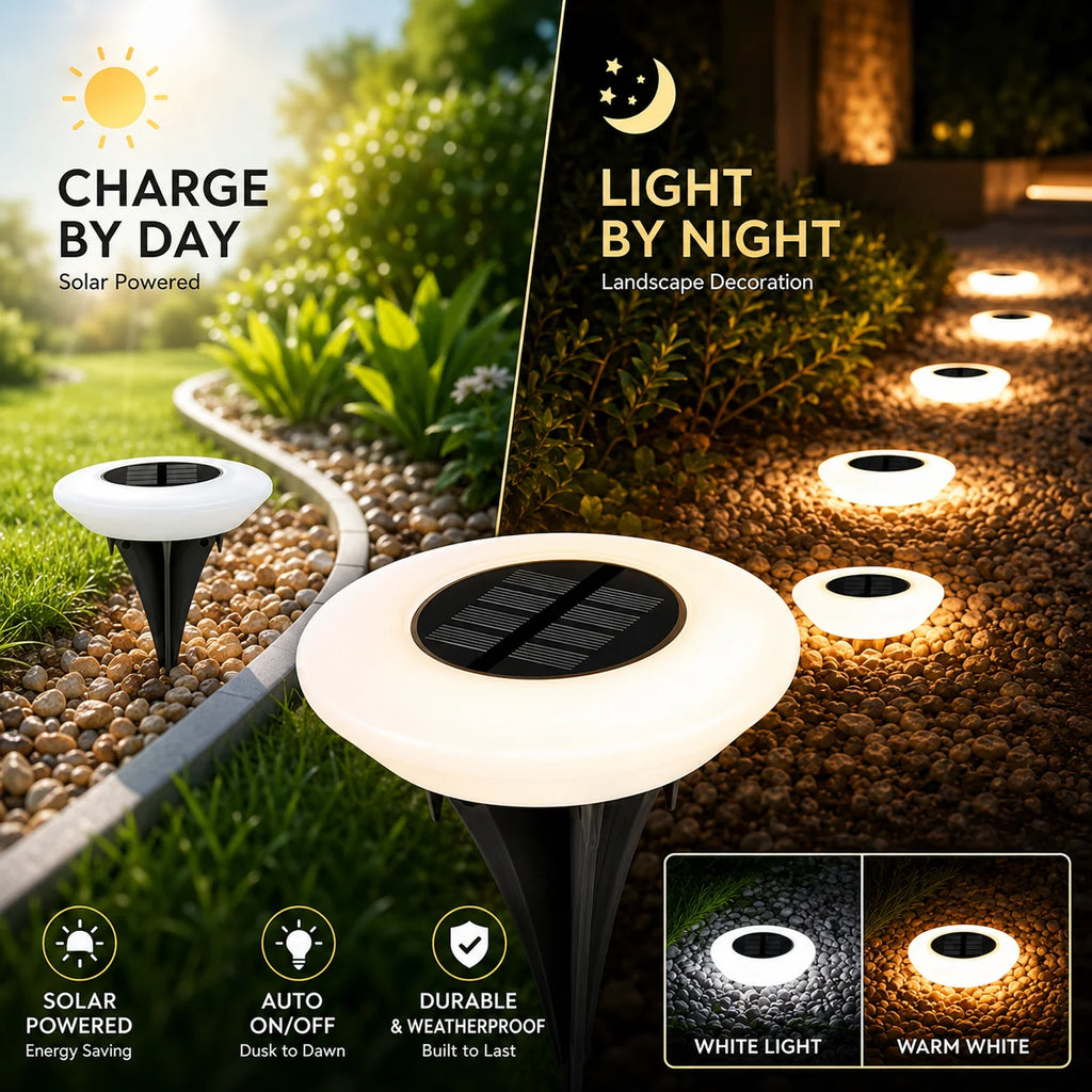 1/2Pack Solar Ground Lights,14LED Waterproof Outdoor Landscape Light, LED Lawn Lamp, for Garden Pathway Yard Deck Camping Decor Zpaxo