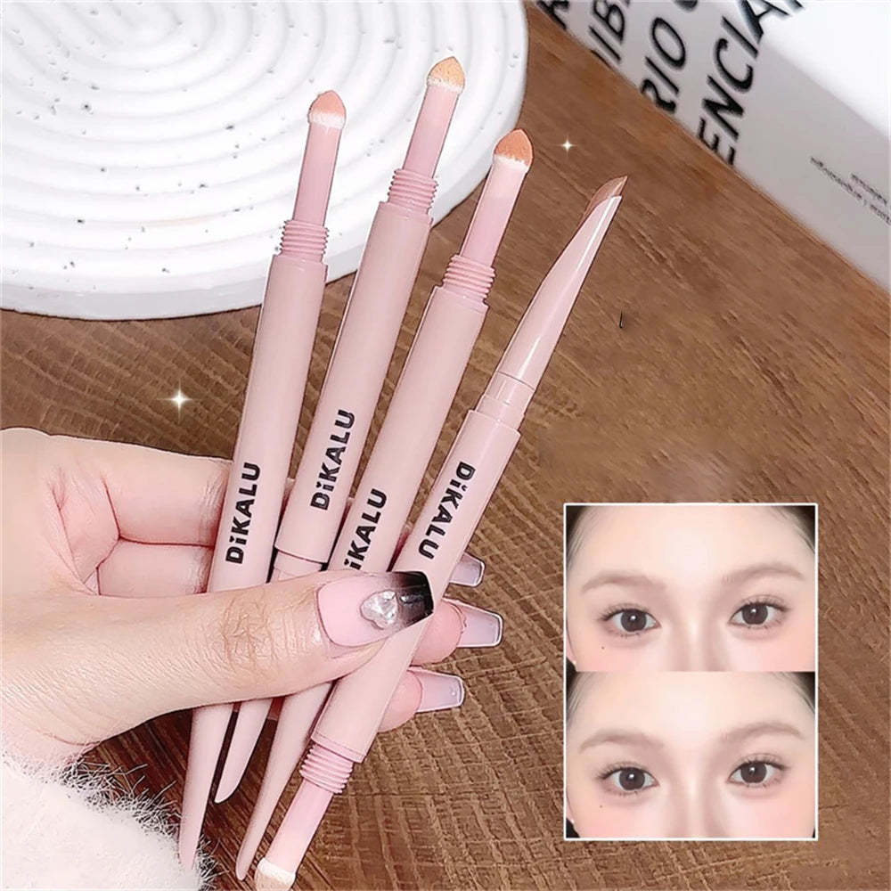 2-in-1 Lying Silkworms Eye Pencil Smudge-Proof Pink Shadow & Shimmer Highlighter Brighten Aegyo Sal Stick Korean Cosmetics Zpaxo