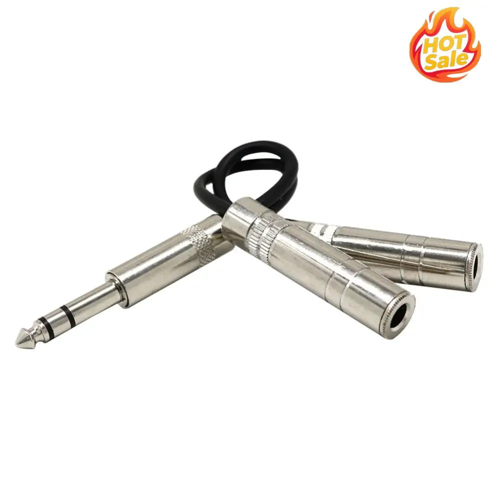 6.35mm Jack Stereo Splitter Cable Male to 2X Plug 1/4 inch Audio Adapter Y Cord Zpaxo