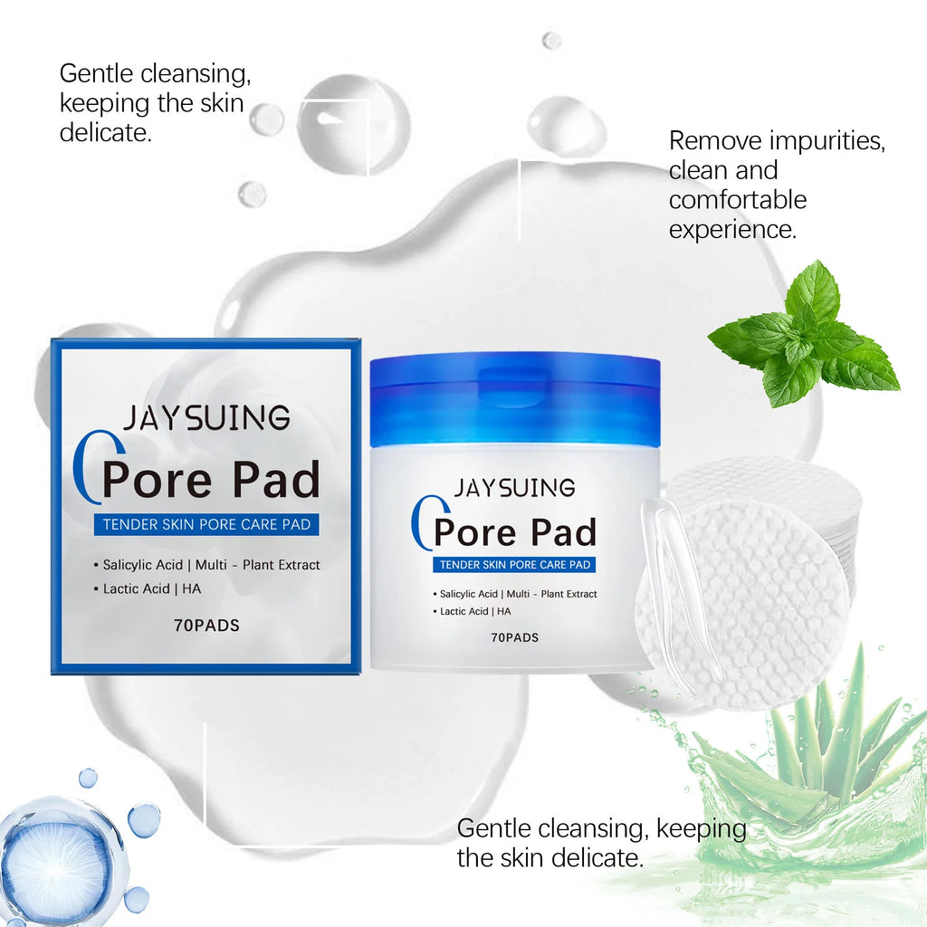 Jaysuing Hyaluronic Acid Exfoliating Cotton Pads 70 Pcs Exfoliating Face Pads Zpaxo