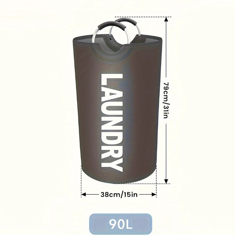 Large Capacity Laundry Basket Stylish Hamper with Soft Cushion Handle Foldable Multi-Purpose Storage for Bathroom Laundry Room Zpaxo GRAY