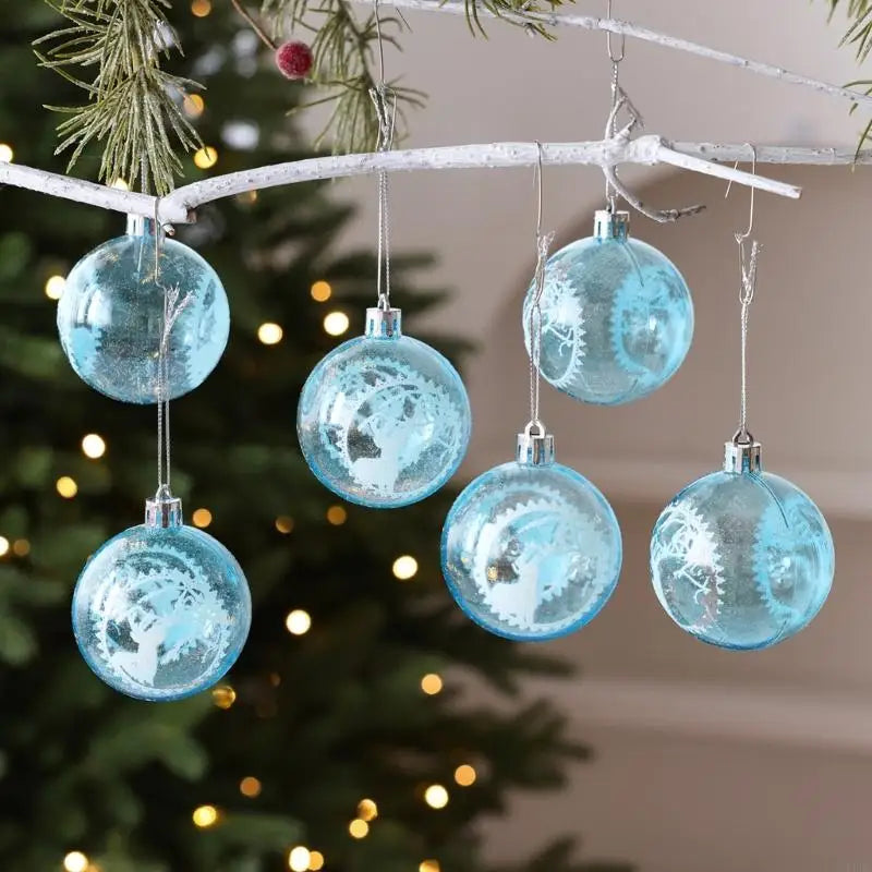 Transparent Christmas Ornament Ball Painted Snowflake Holiday Designs