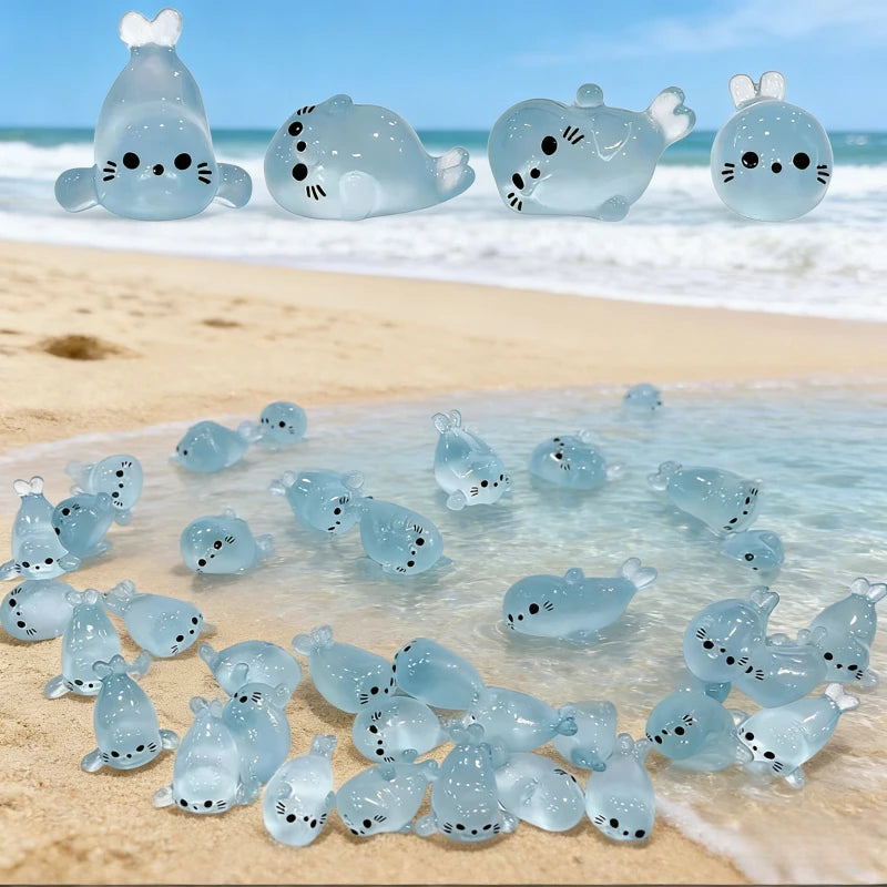 10 20 100-PCS Luminous Mini Seal Miniature Living Decor Marine Animal