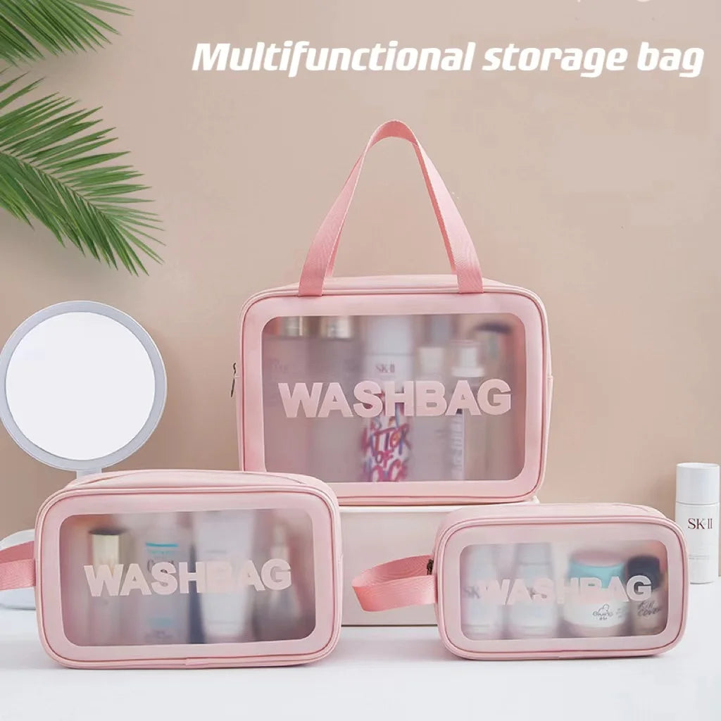 Pu Frosted Clear Makeup Box Waterproof Travel Toiletry Bag Large Capacity Portable Bath Storage Bag Children's Lunch Bag Zpaxo