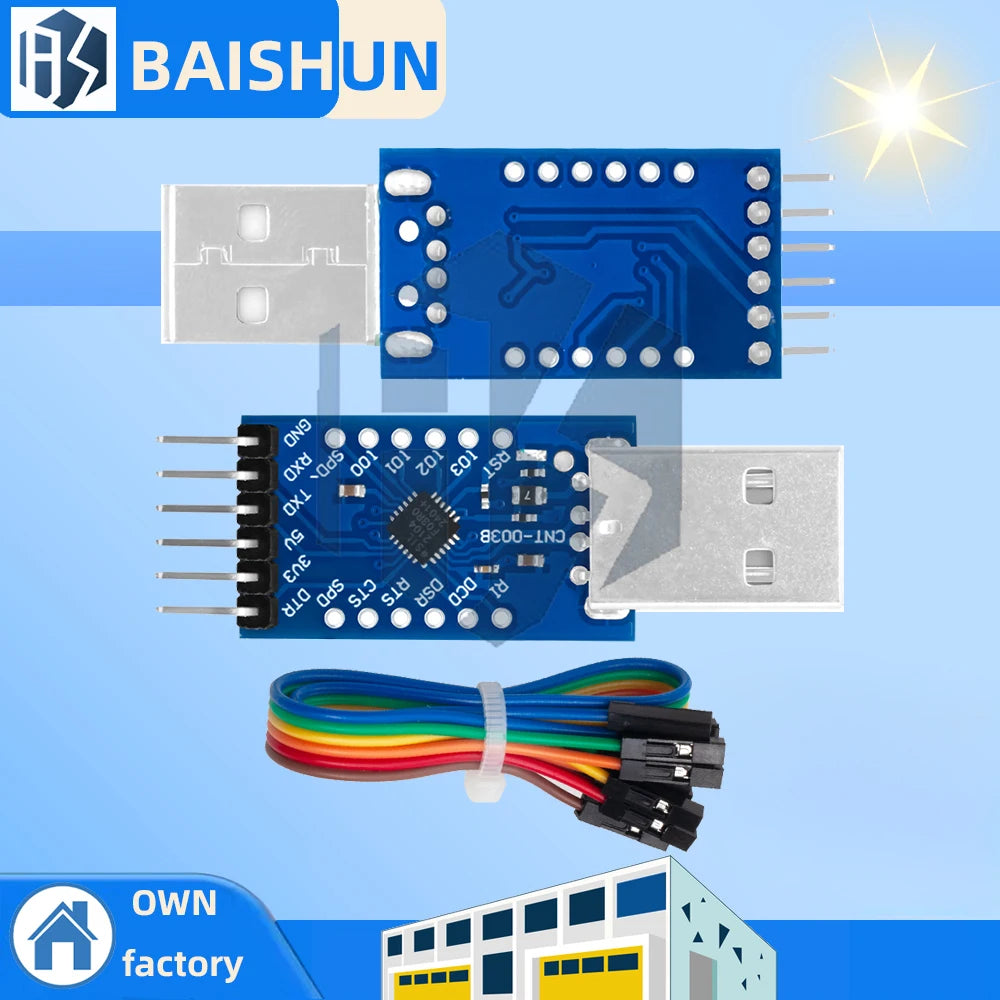CP2104 6-Pin STC Programmer – USB to TTL Serial Adapter, CP2102 Upgraded Version, Dupont Cables Fit Zpaxo Default Title