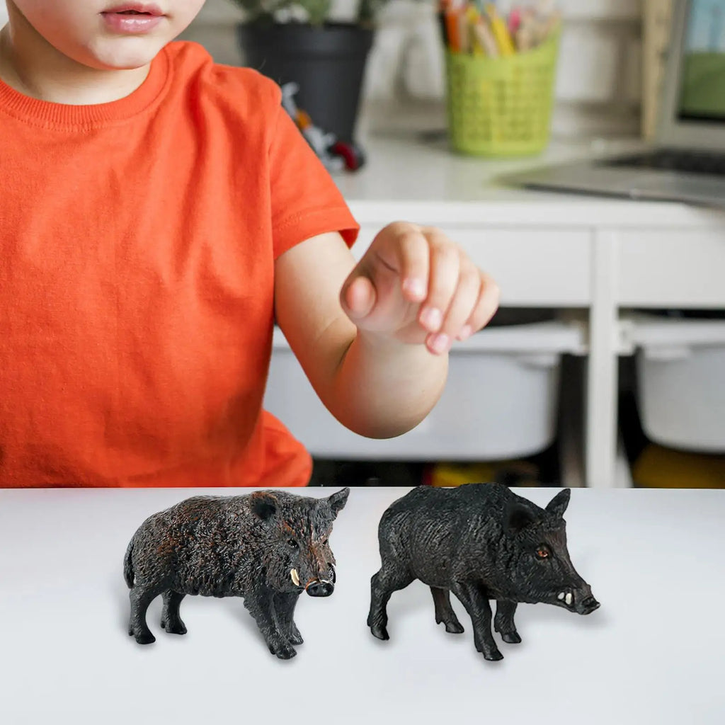 Wild Boar Ornament Lifelike Miniature Figurines DIY Crafts Garden Figurines for Tabletop Landscape Garden Bedroom Decoration Zpaxo