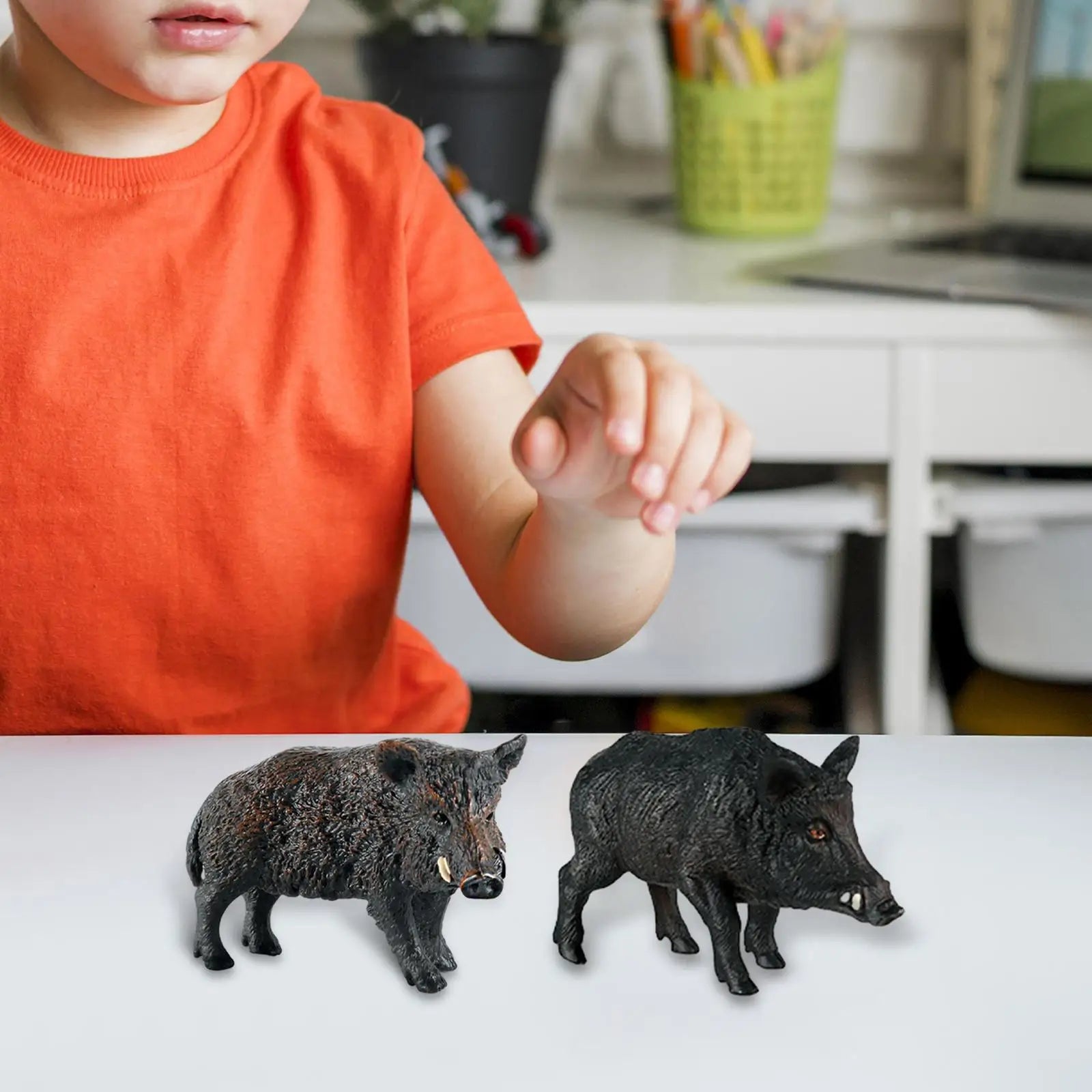 Wild Boar Ornament Lifelike Miniature Figurines DIY Crafts Garden Figurines for Tabletop Landscape Garden Bedroom Decoration Zpaxo