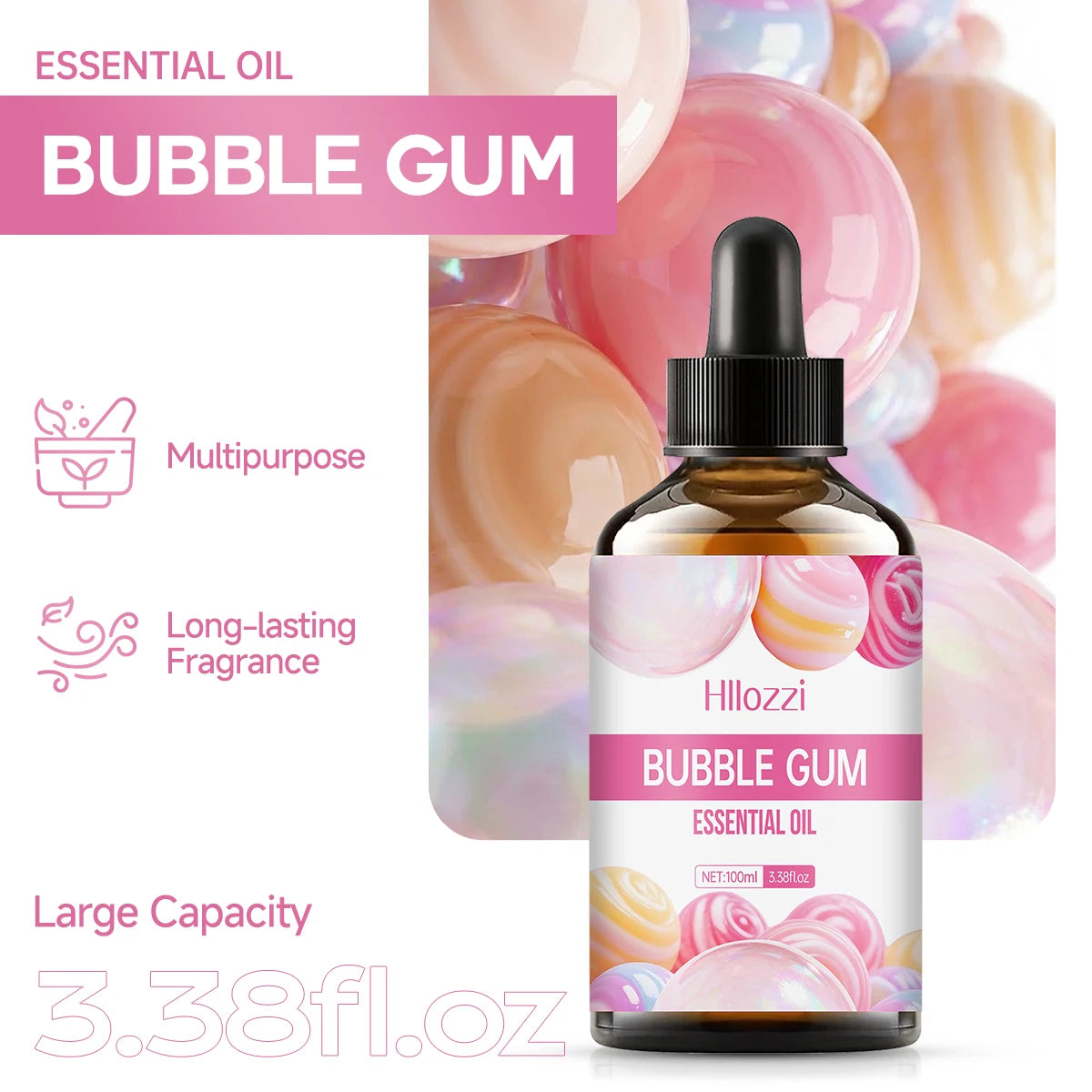 BUBBLE GUM ESSENTIAL OIL a high-quality moisturizing nourishing massage oil with a refreshing scent, suitable for all skin types Zpaxo