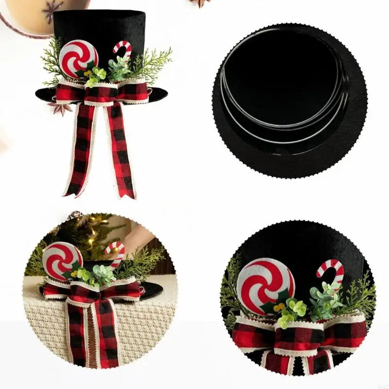 Stylish Black Cloth Christmas Star Ornament Ribbon Bowknot Tree