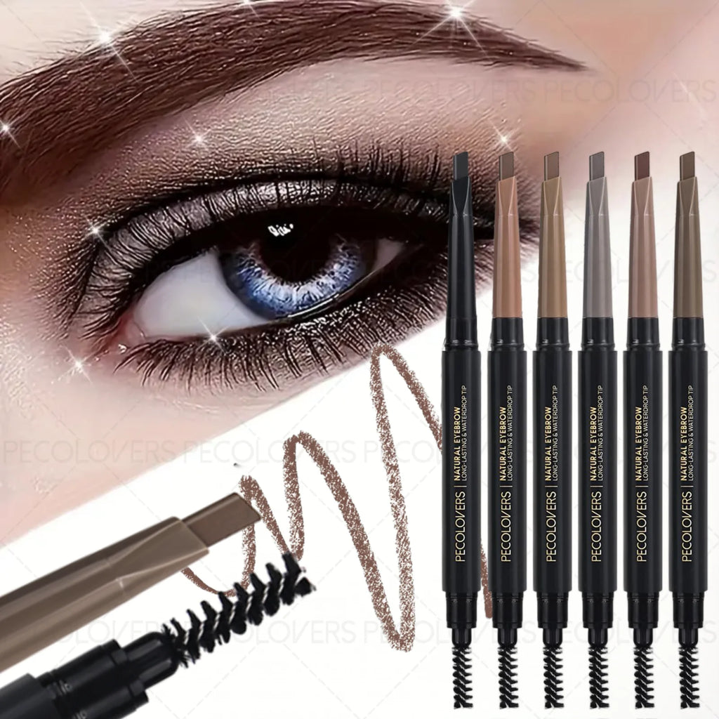 1PC Double-end Eyebrow Pencil with Brush, Precise Application, Natural Wild Eyebrow, Suitable for Halloween, Christmas Makeup Zpaxo