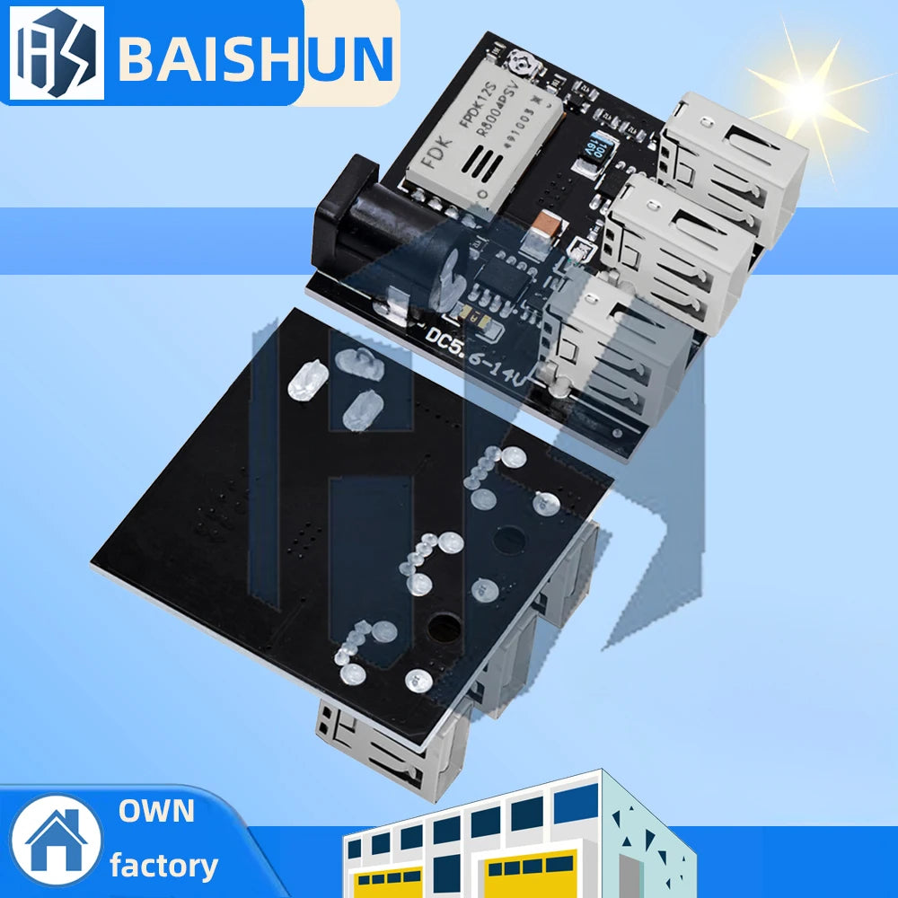 3 USB 8A DC-DC Step-Down Module - 9V/12V to 5V Buck Converter Charging Board for Arduino Projects Zpaxo Default Title