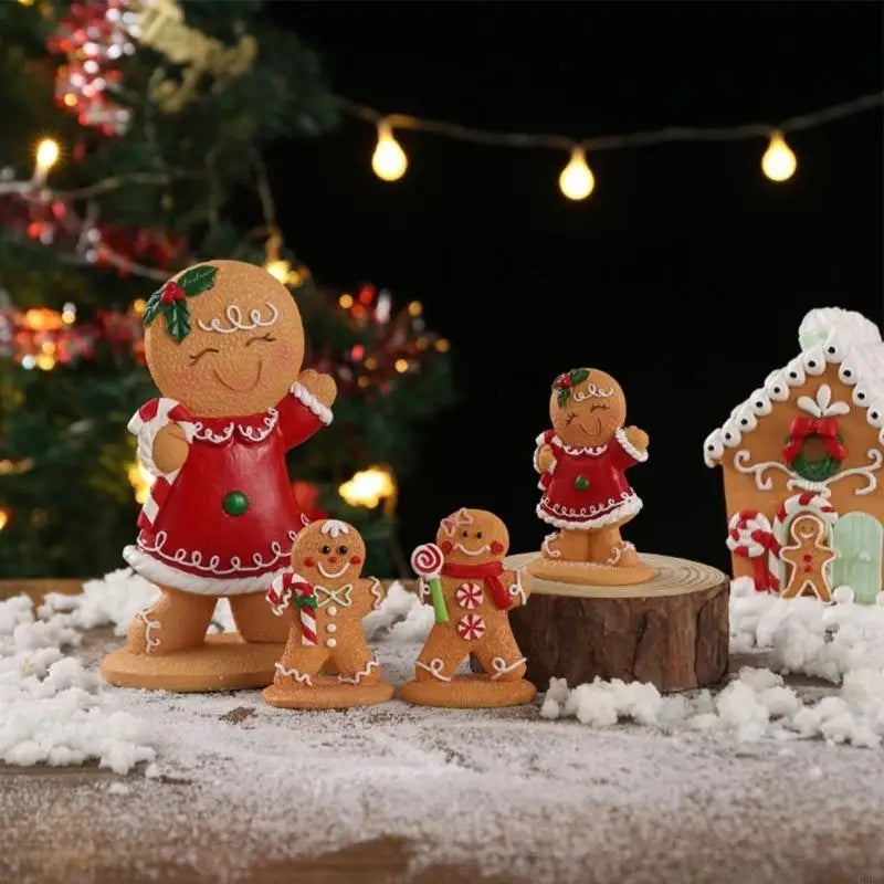 Gingerman Resin Ornament Christmas Figurine Decoration Tabletop Shelf