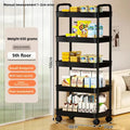 5-layer Kitchen Storage Shelf,mobile Trolley,floor Standing Multi-layer Storage Rack,For Bookshelf,snacks, fruits and Vegetables Zpaxo As showen